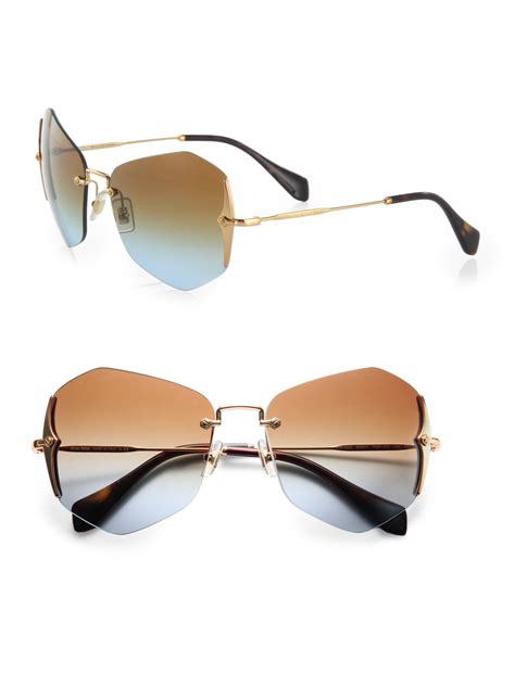 miu miu sunglasses rimless|Miu Miu glasses.